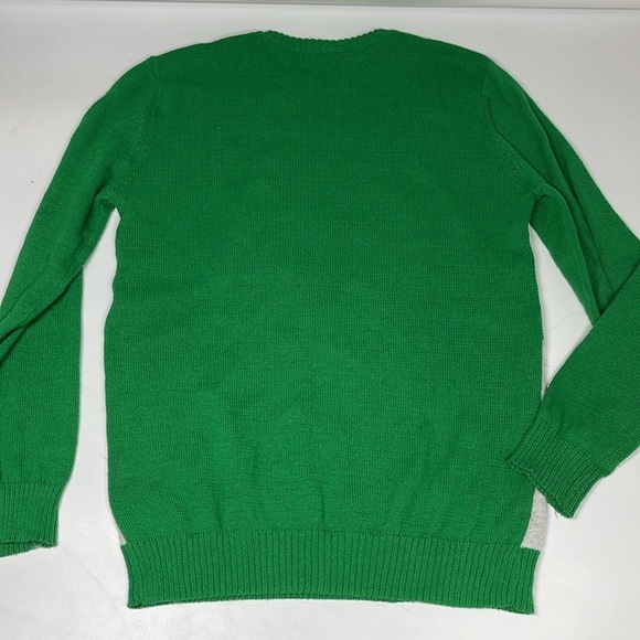 Holiday Sweater Santa Floss Green Sequins Adult Size XL Unisex - Picture 2 of 6